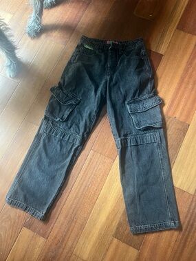 Empyre Black Straight Cargo Jeans